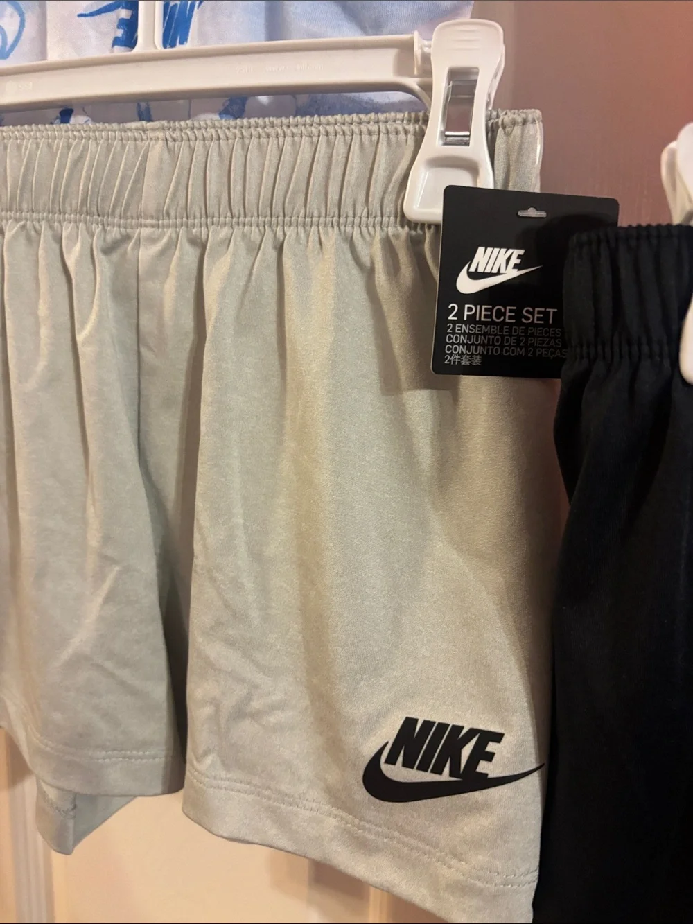 Two sets Nike Kids Tie-Knot Tank & Shorts  - Blue Splash & Pink Orange Ombre